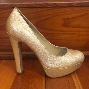G By Guess glitter gold heels